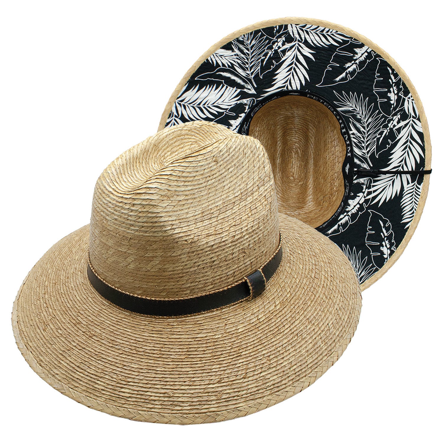 Bora Bora Straw Wide Brim Leaves Lifeguard Hat Doba Default